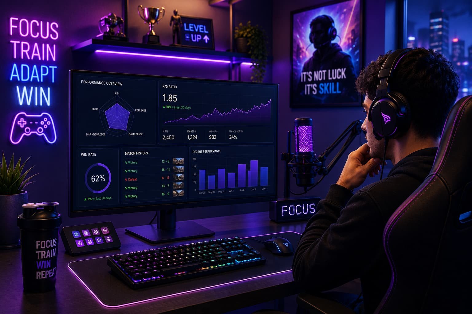 Illustration de la leçon sur la préparation mentale et physique en esport