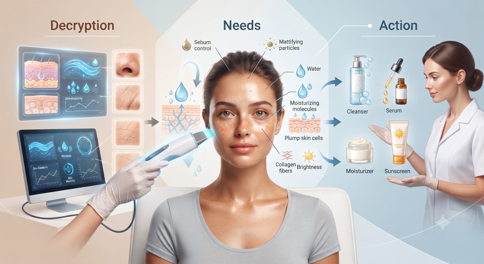 Sérum cosmétique et textile propre disposés près d’une fenêtre