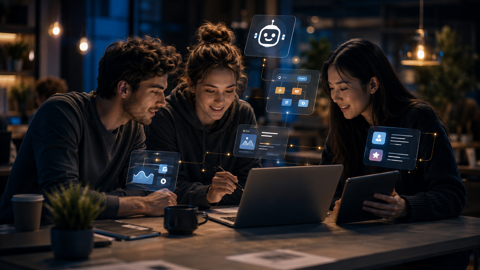 Interaction entre utilisateur, service digital et intelligence artificielle